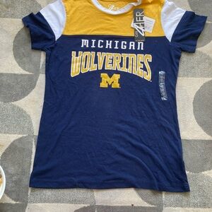 Champs Blue and Yellow Short Sleeve Tee Bold Color-Blocked Style